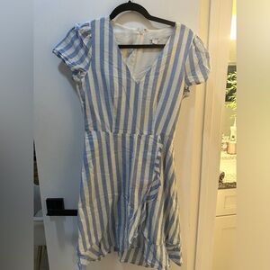 J Crew Striped Linen Dress
